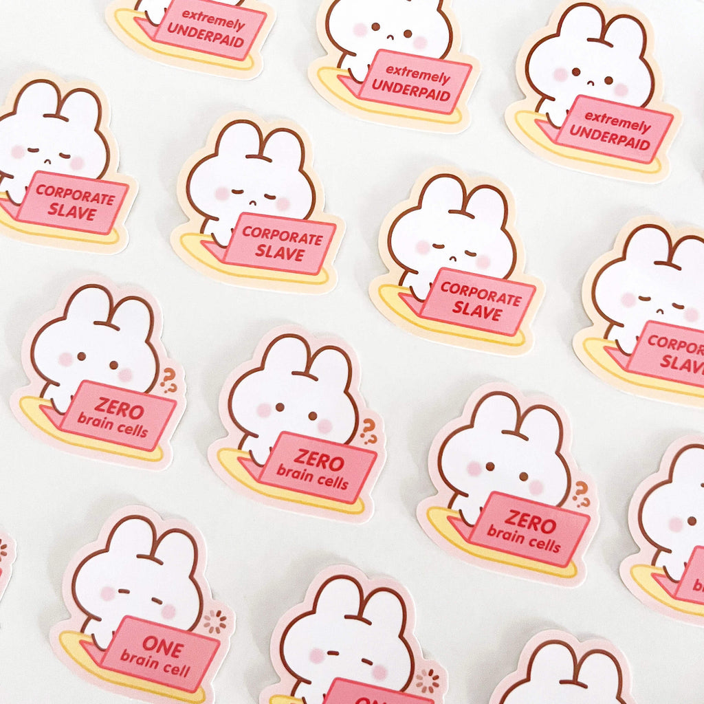 Corporate Slave Office Puffie Stickers