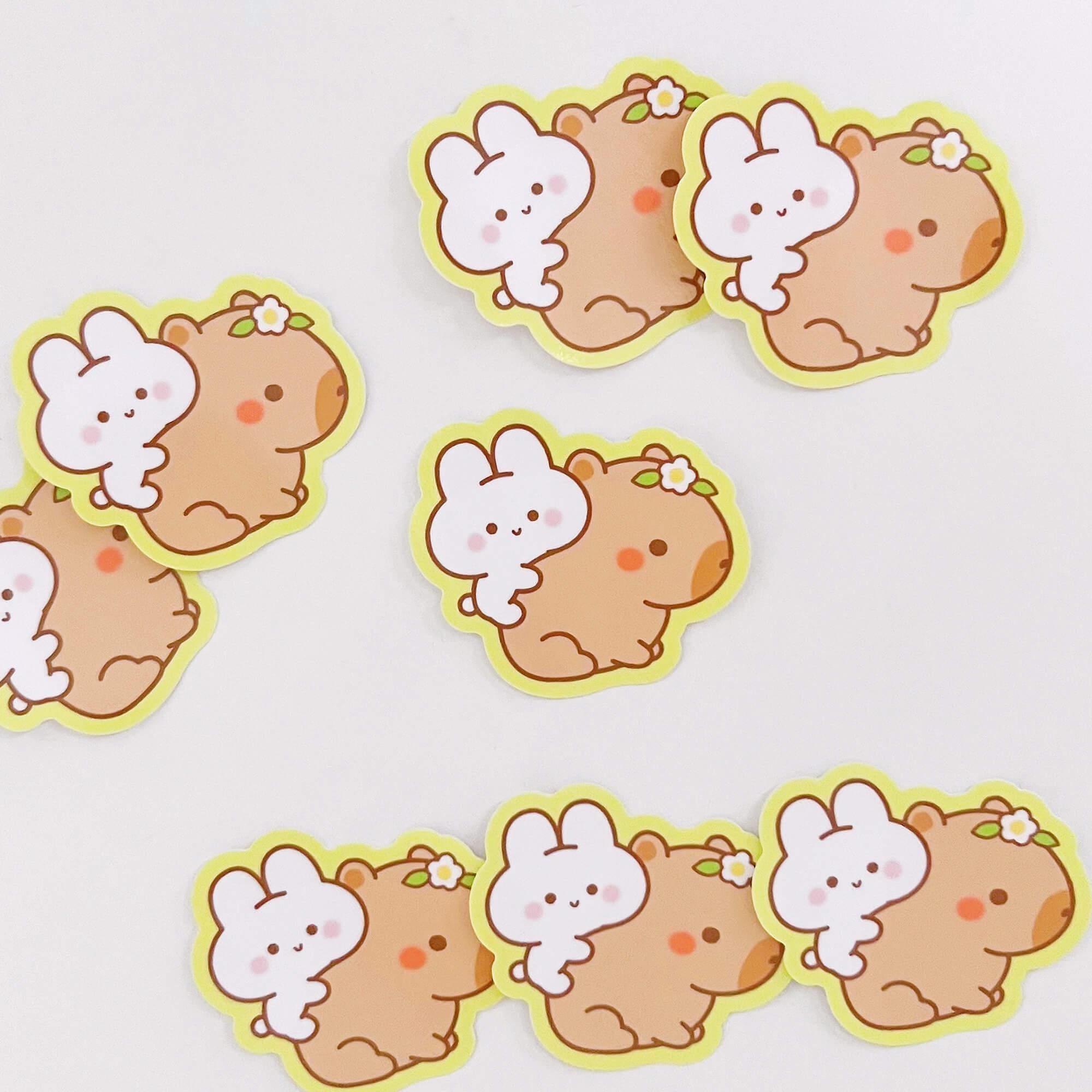 Puffie & Capybara Sticker
