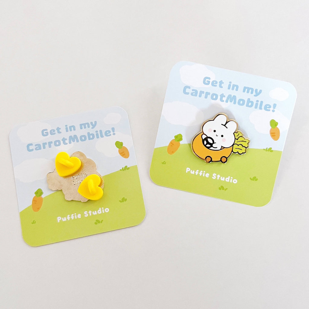 Puffie in Carrot Mobile Enamel Pin