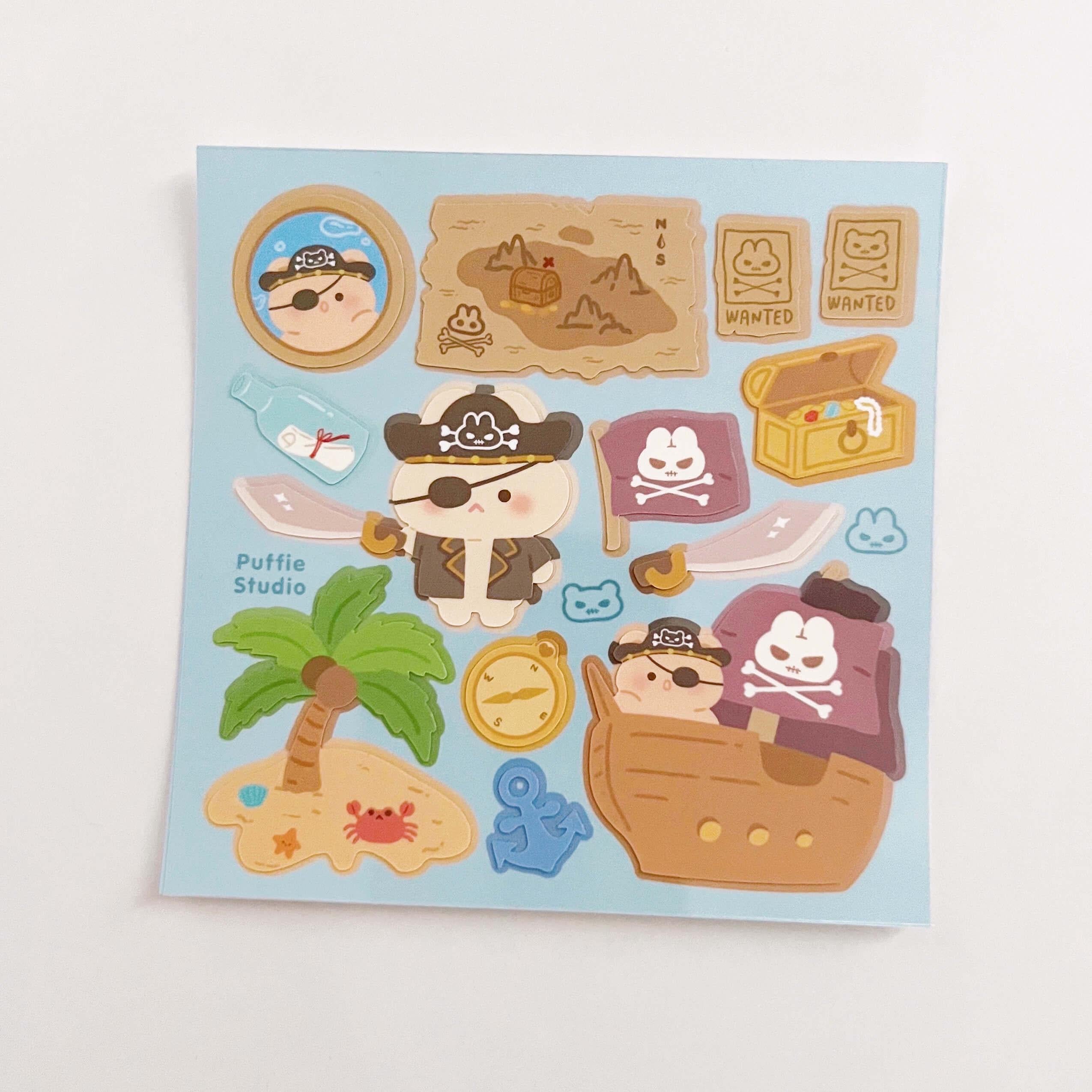 Jolly Roger Pirates Sticker Sheet