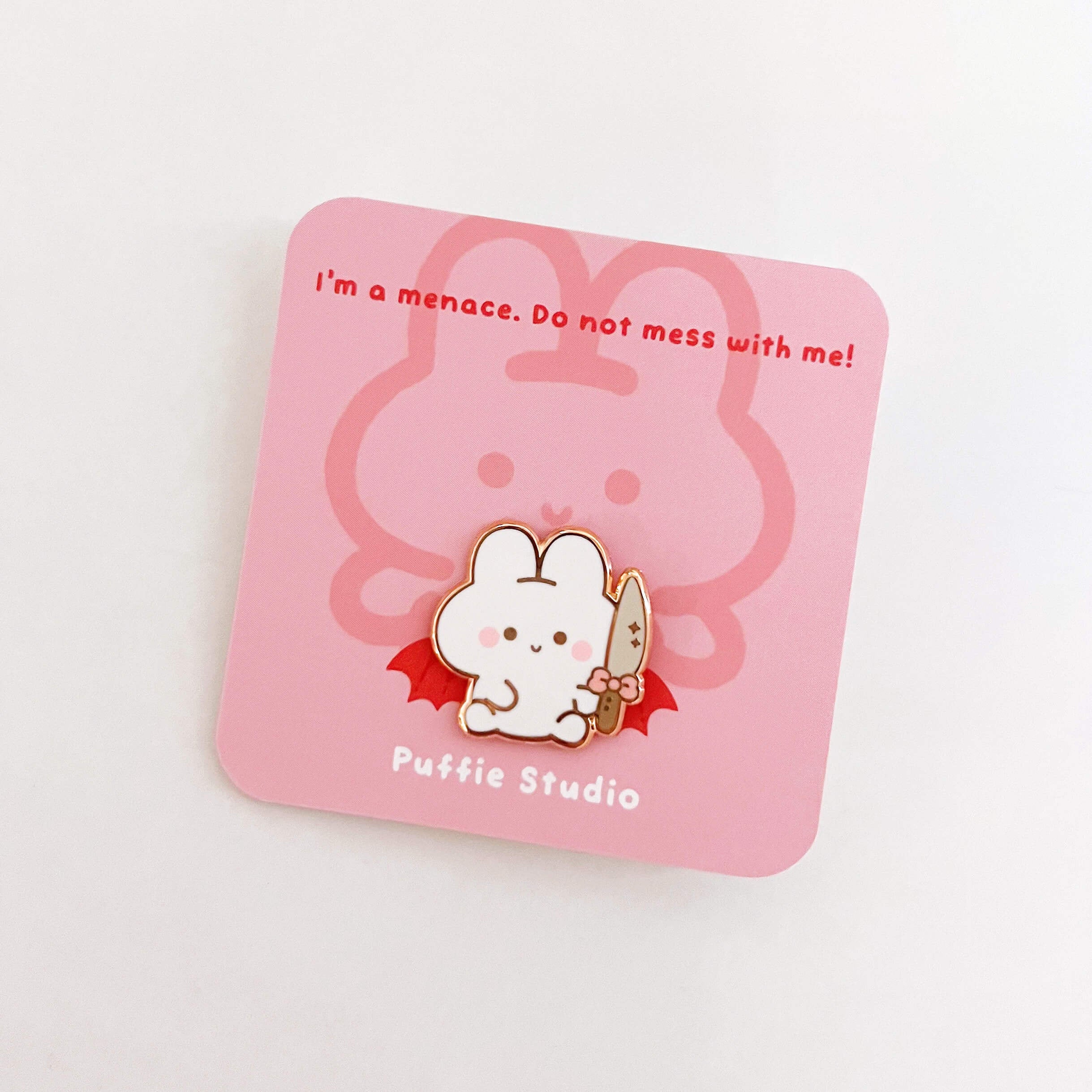 Puffie the Bunny Enamel Pin
