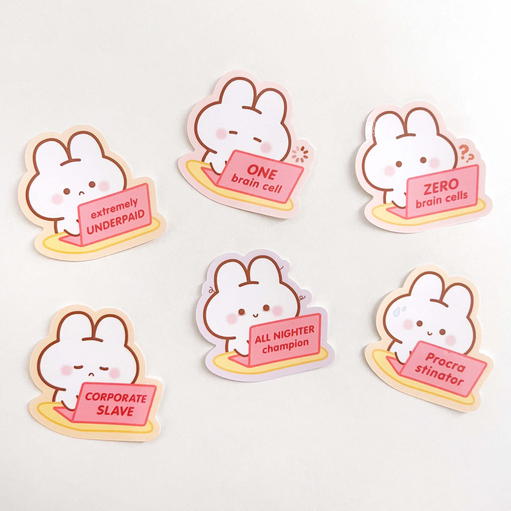 Corporate Slave Office Puffie Stickers