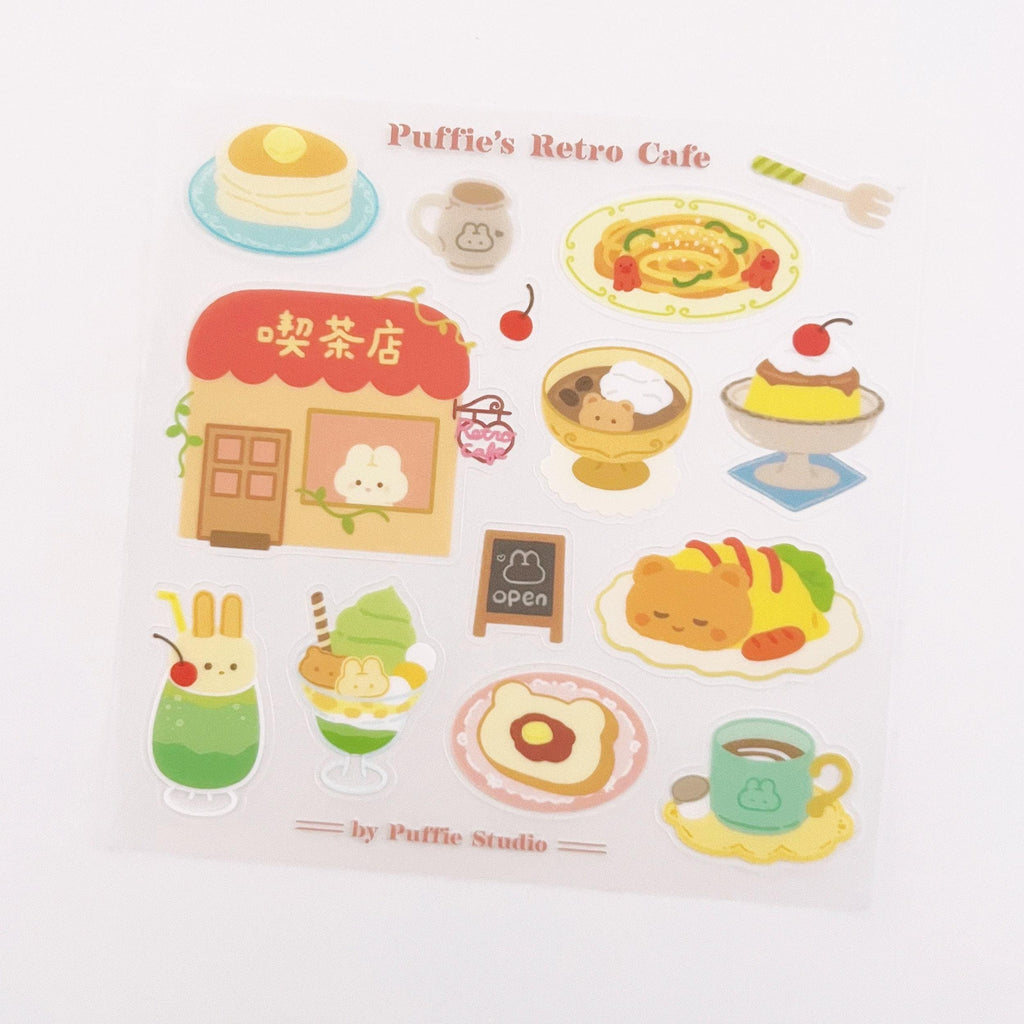 Retro Cafe (Kissaten) Clear Sticker Sheet
