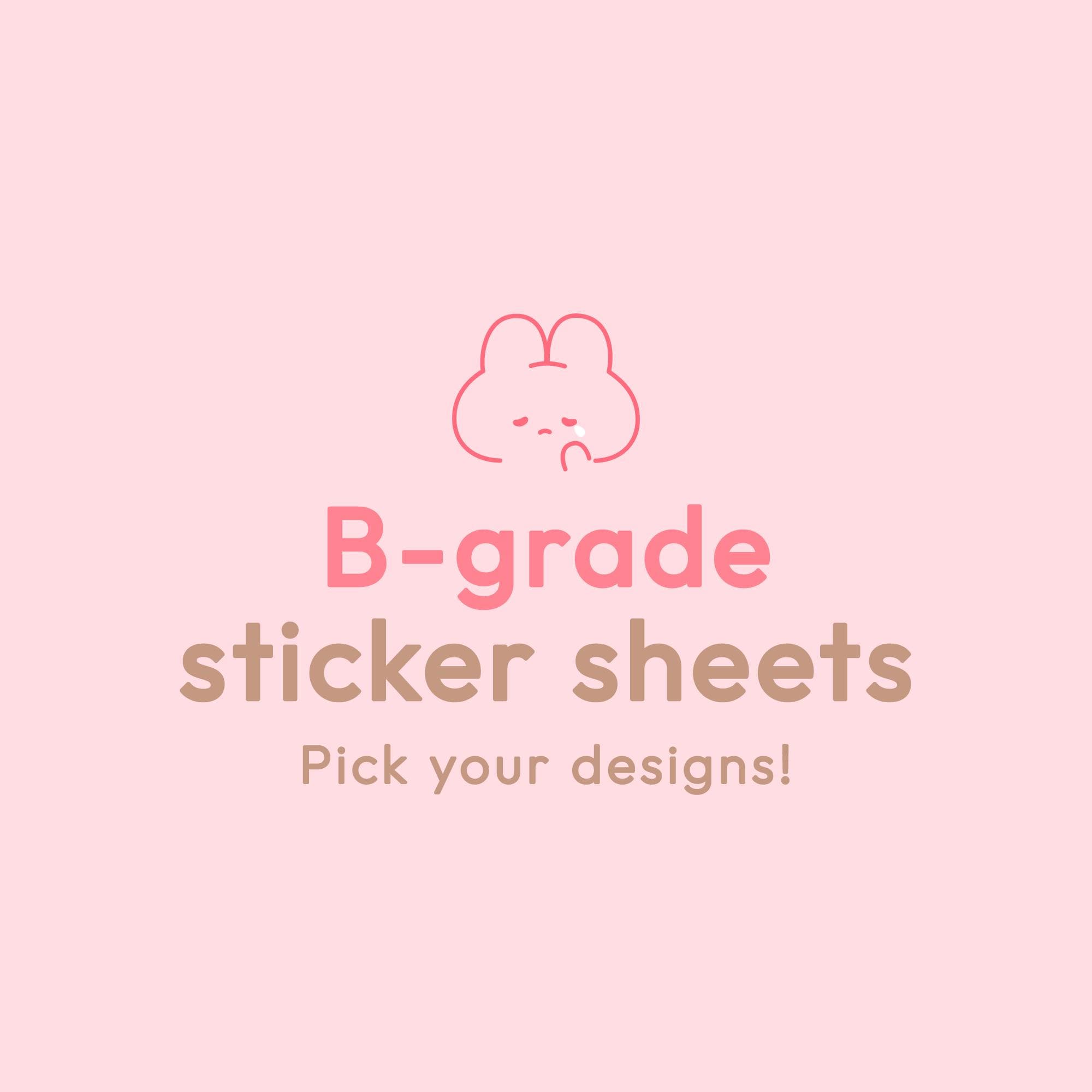 B-Grade Sticker Sheets (pick your designs!)