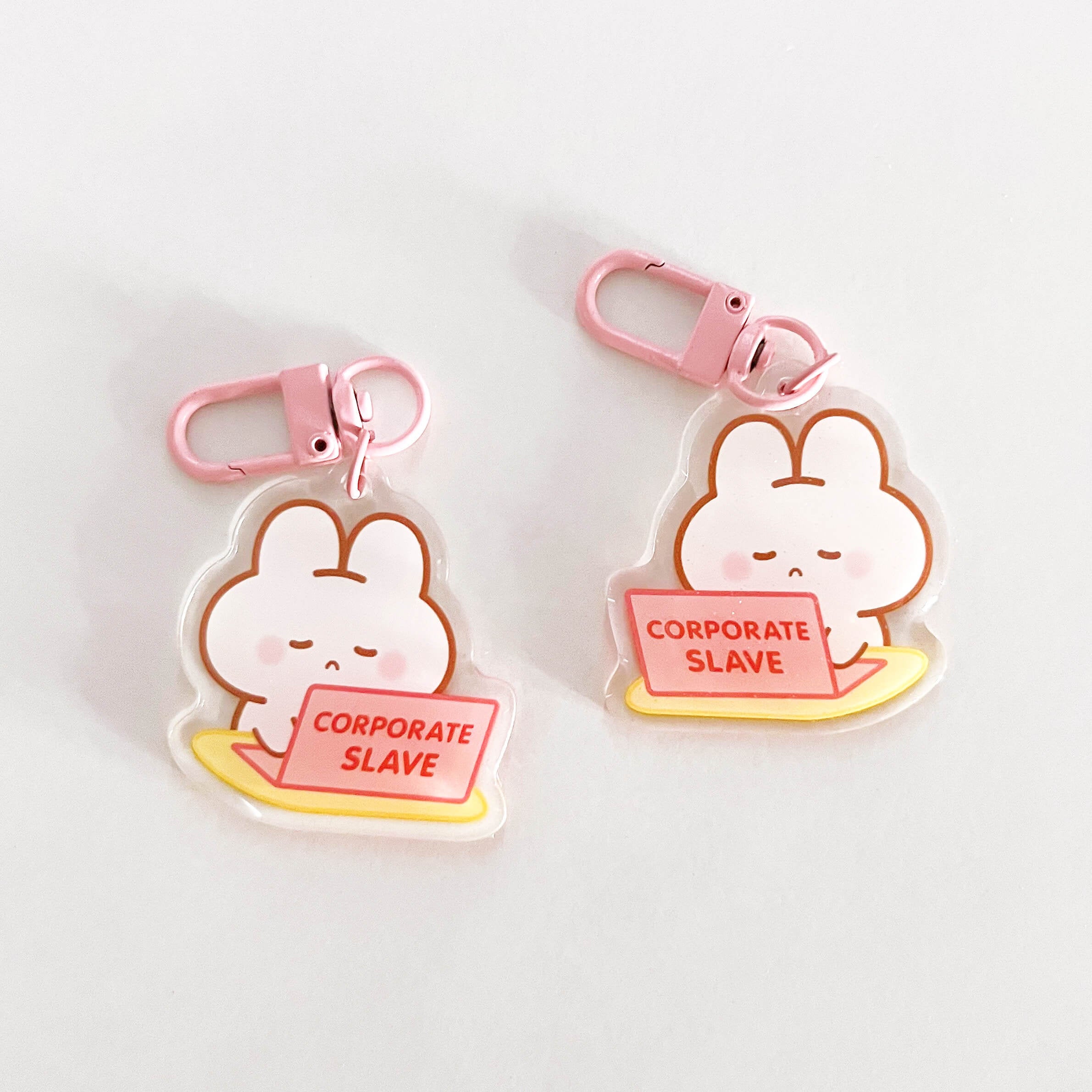 Corporate Slave Glitter  Keychain