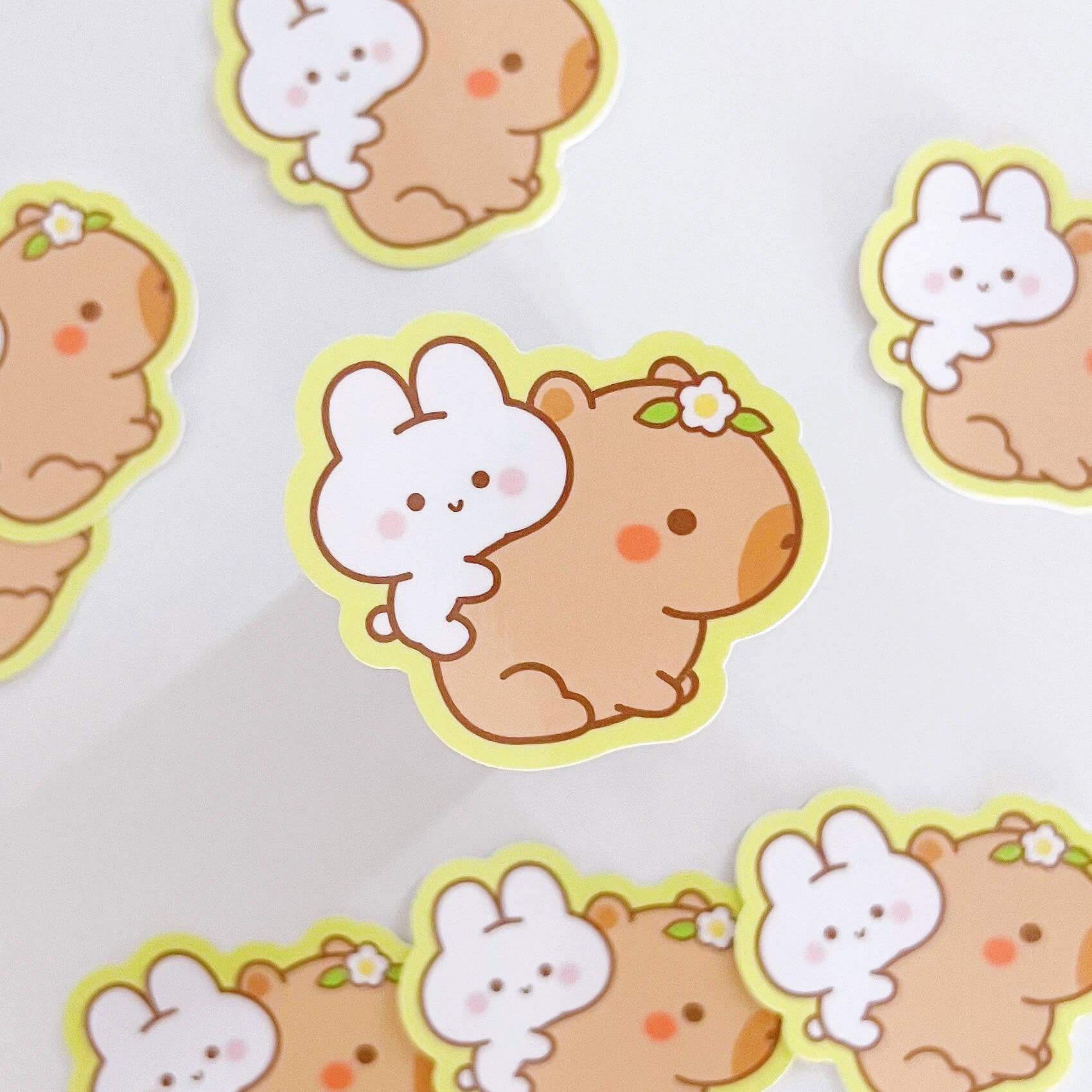 Puffie & Capybara Sticker