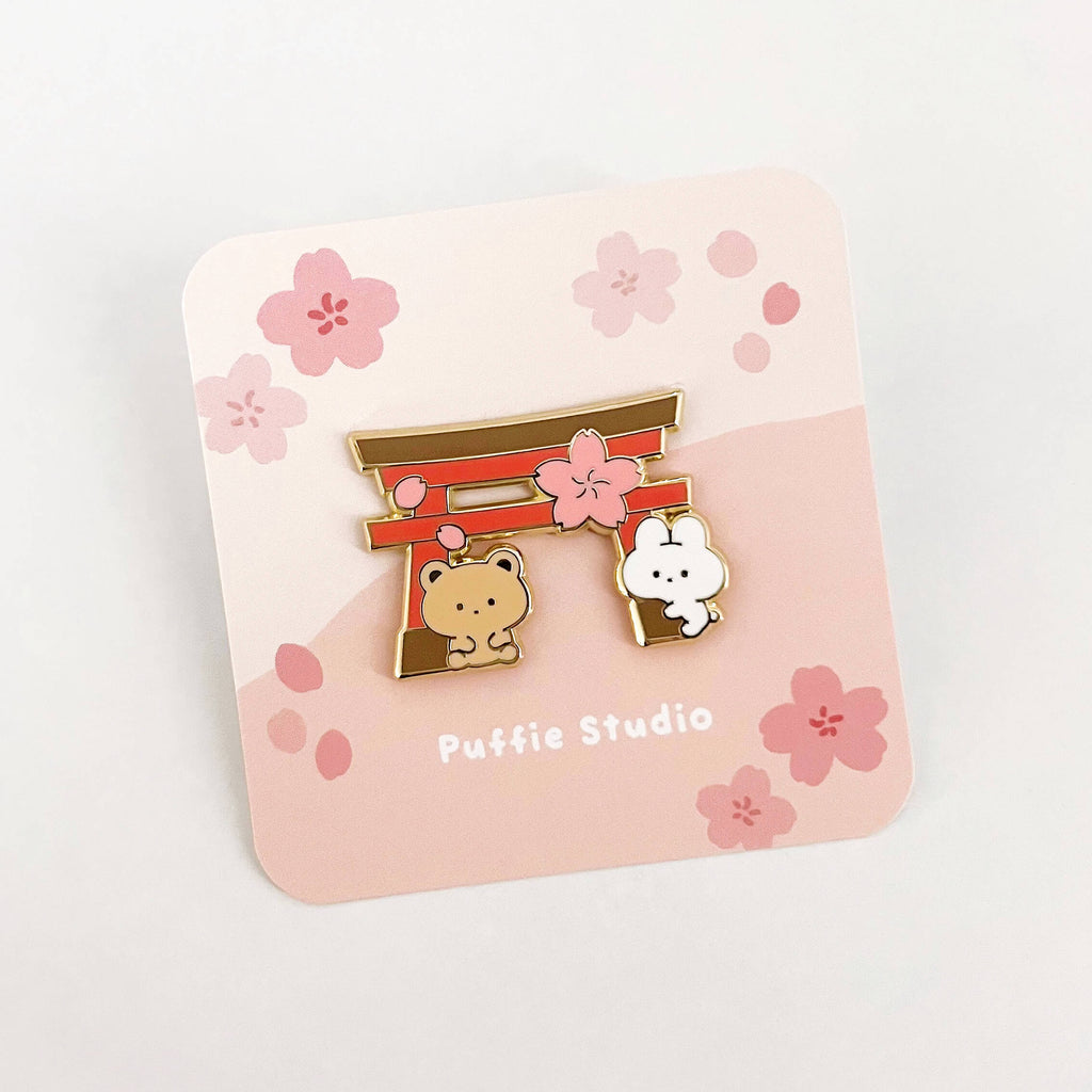 Sakura Shrine Enamel Pin
