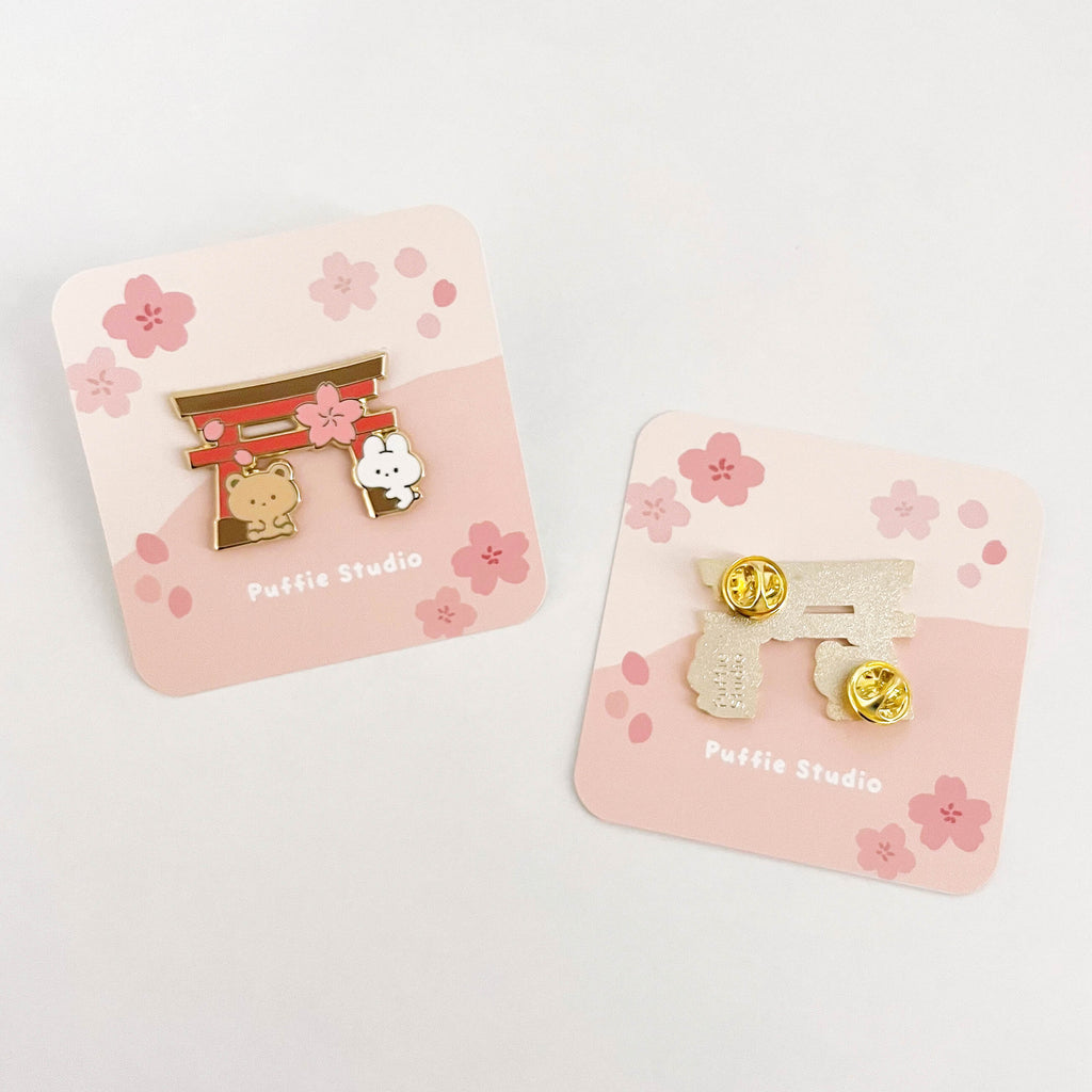 Sakura Shrine Enamel Pin