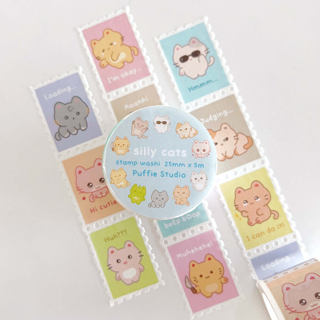 Silly Meows Stamp Washi Tape