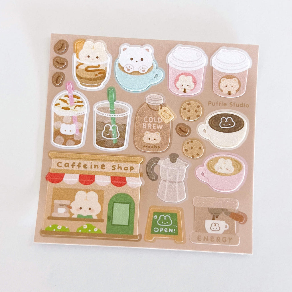 Puffie's Coffee Shop Sticker Sheet