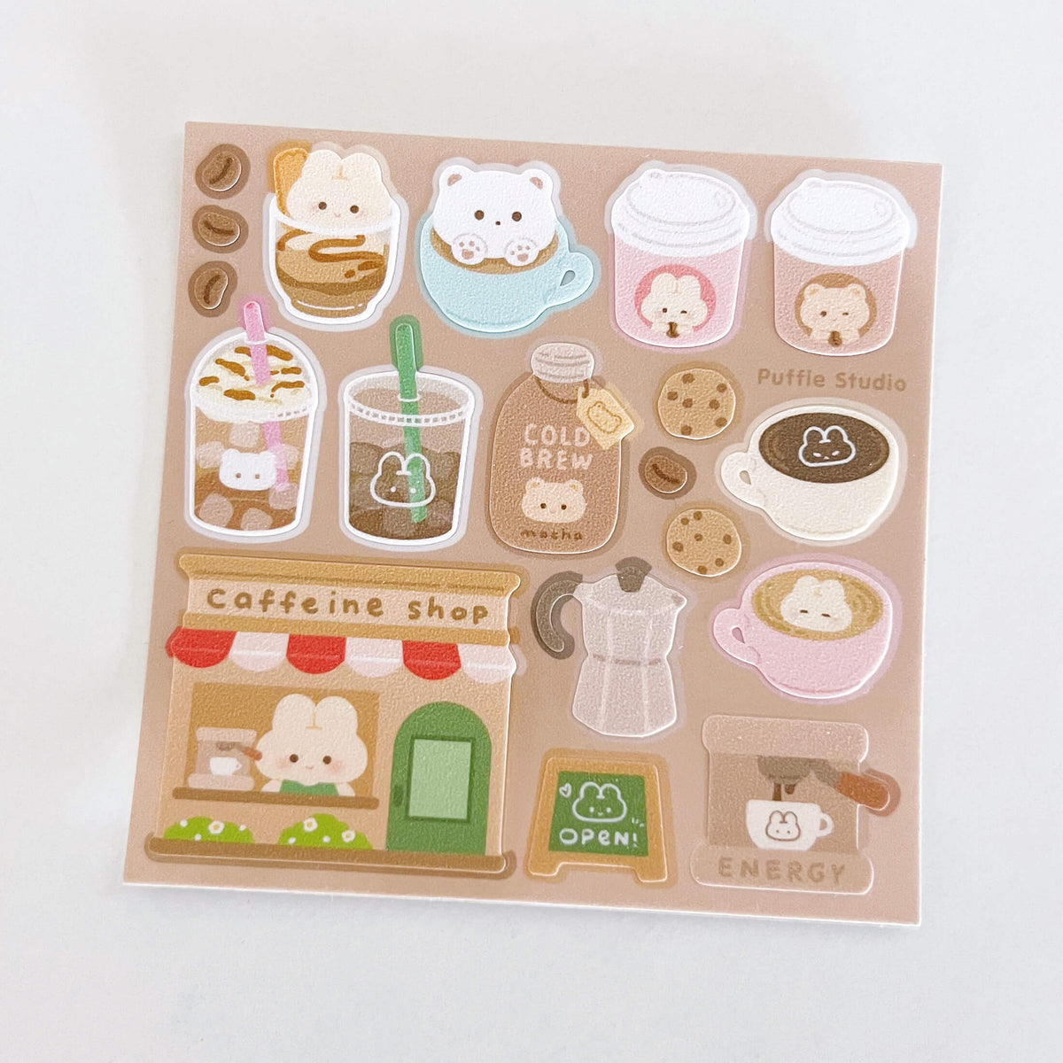 Puffie's Coffee Shop Sticker Sheet