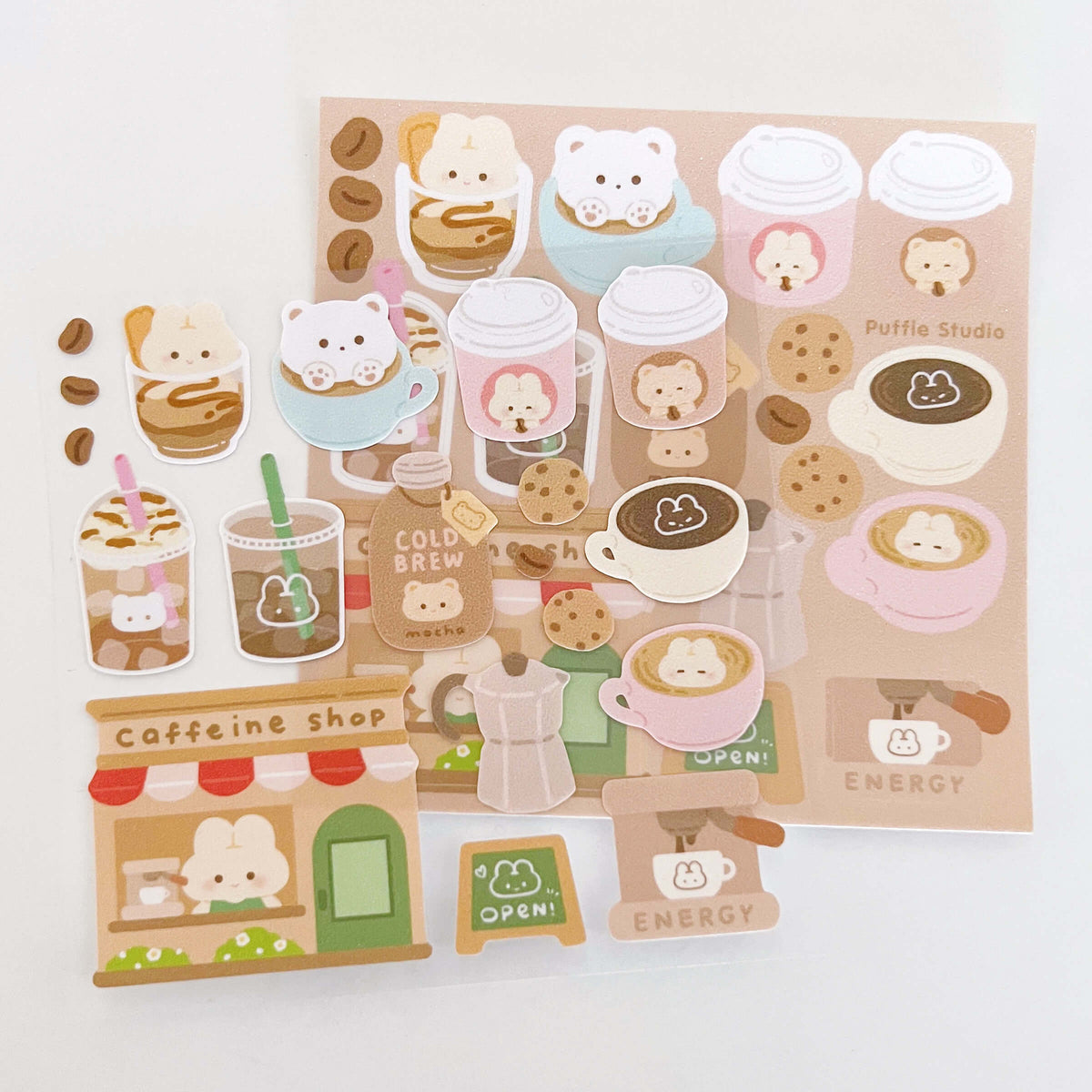 Puffie's Coffee Shop Sticker Sheet