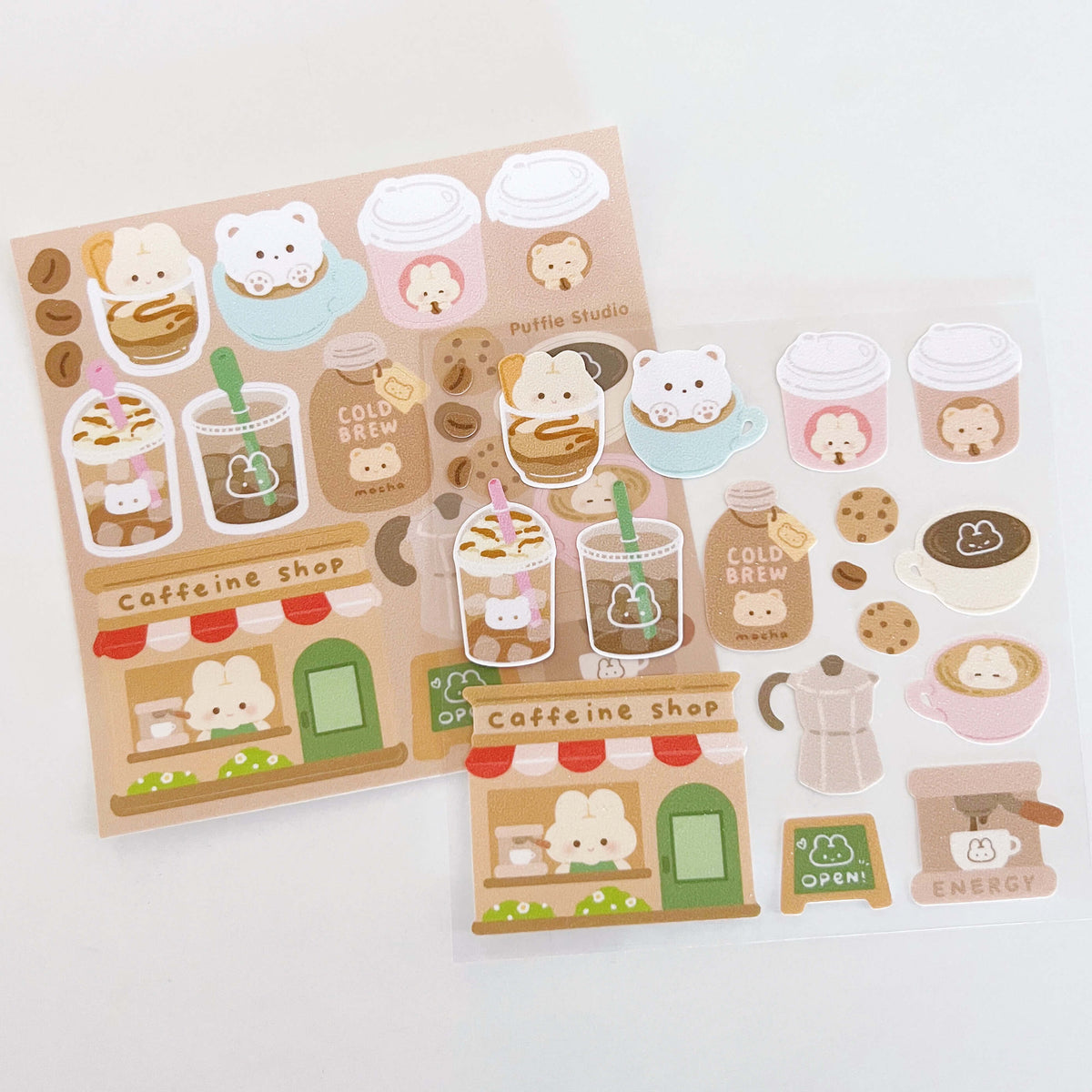 Puffie's Coffee Shop Sticker Sheet