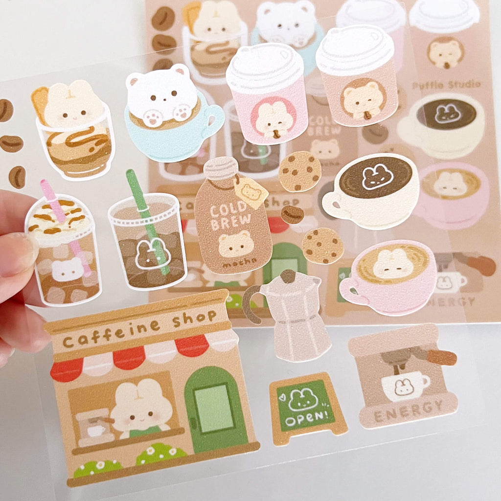 Puffie's Coffee Shop Sticker Sheet