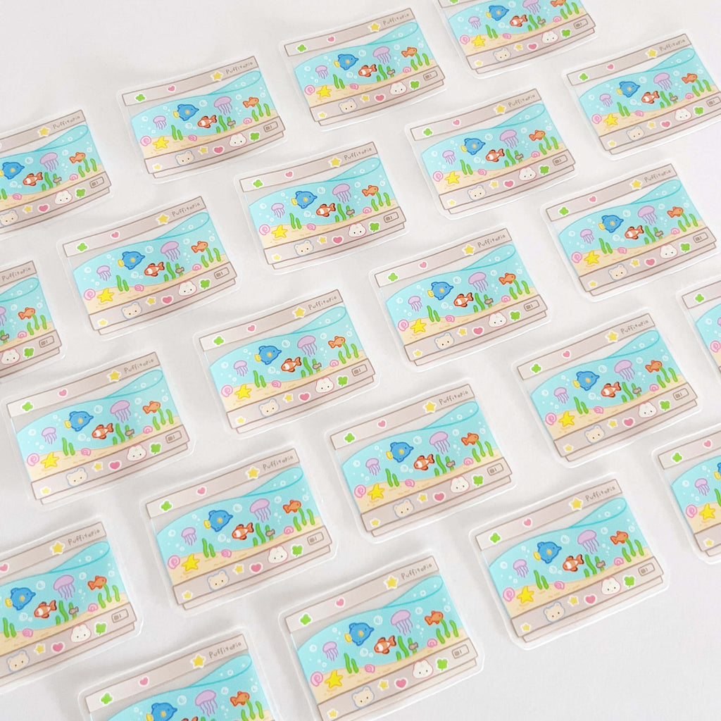 Puffitopia Fish Tank Sticker