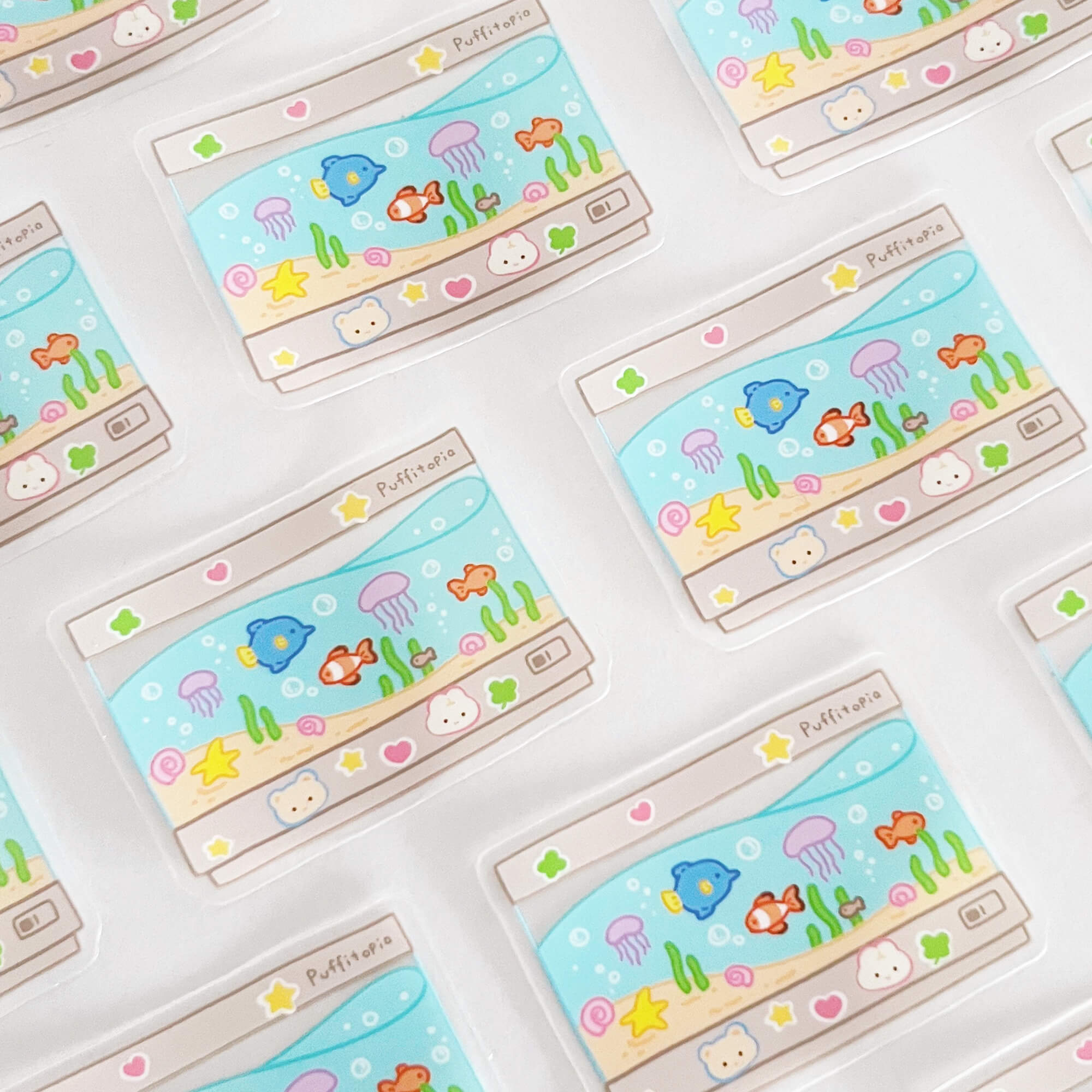 Puffitopia Fish Tank Sticker