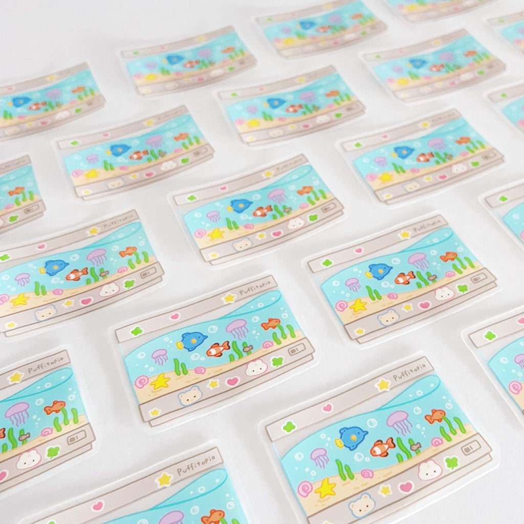Puffitopia Fish Tank Sticker