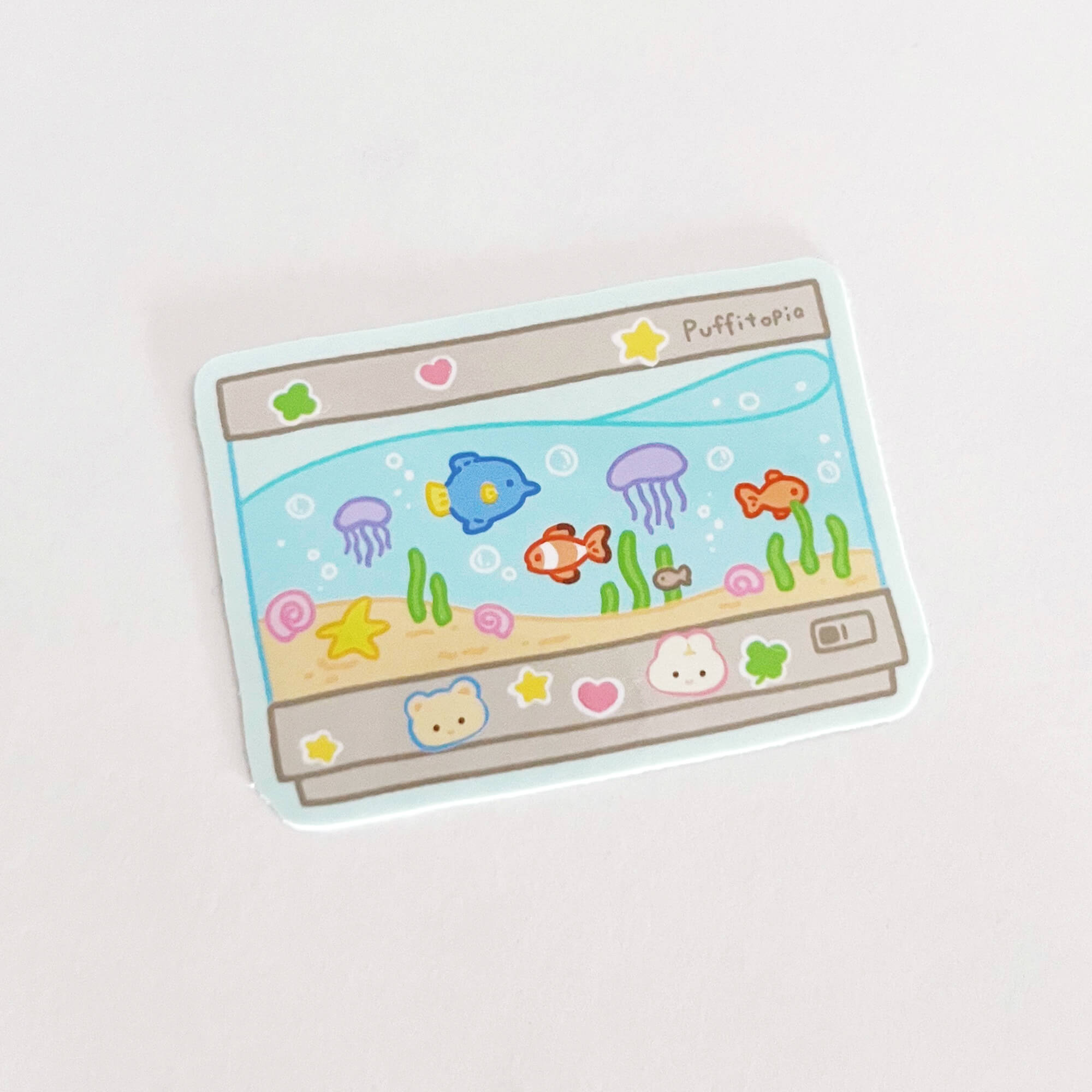 Puffitopia Fish Tank Sticker