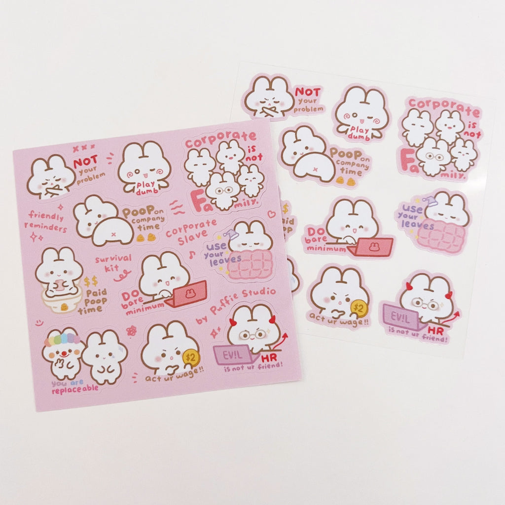 Corporate Slave [Friendly Reminders] Sticker Sheet