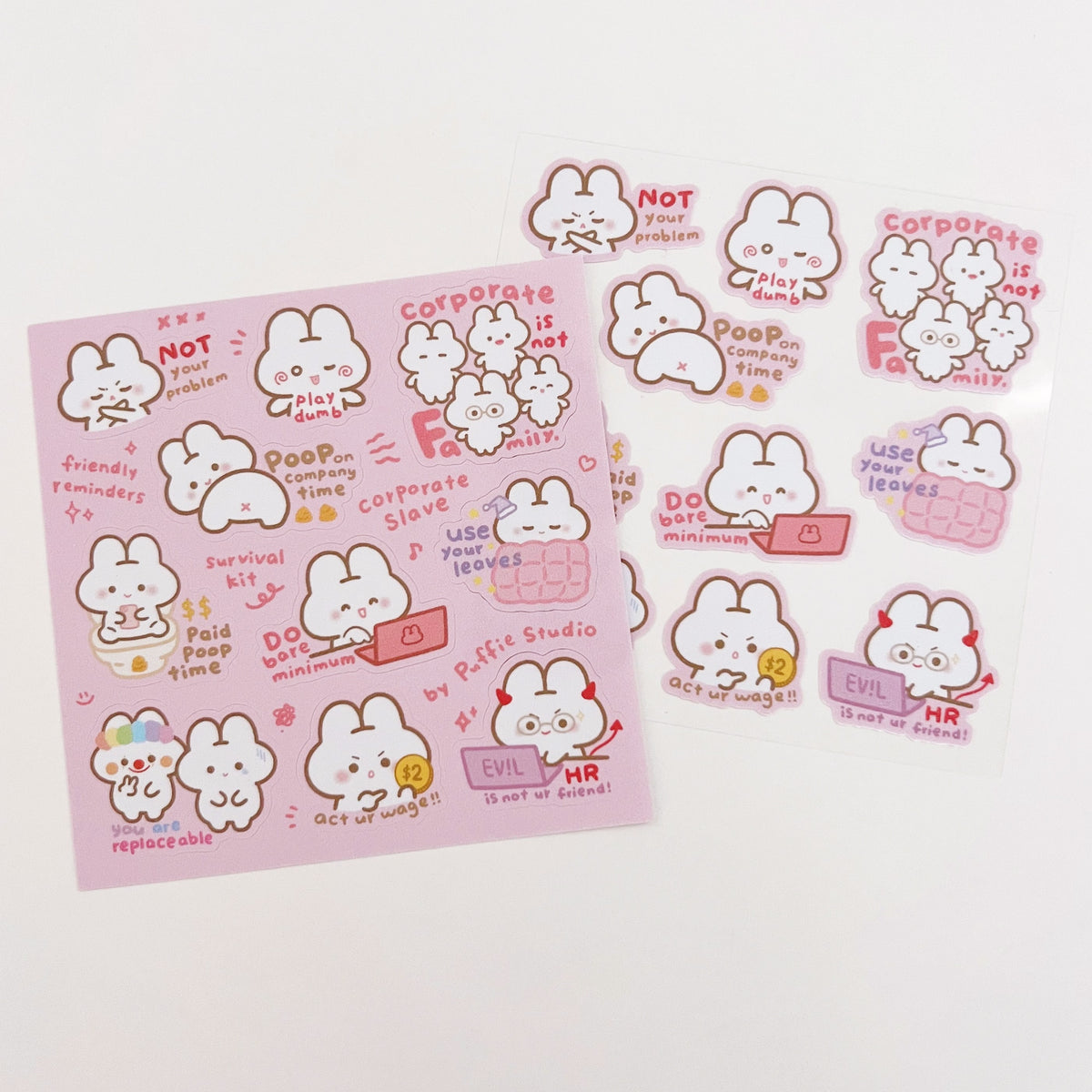 Corporate Slave [Friendly Reminders] Sticker Sheet