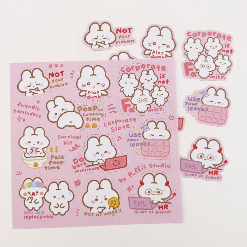 Corporate Slave [Friendly Reminders] Sticker Sheet