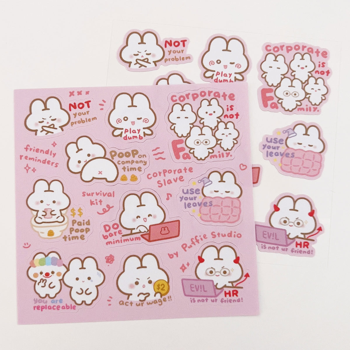 Corporate Slave [Friendly Reminders] Sticker Sheet