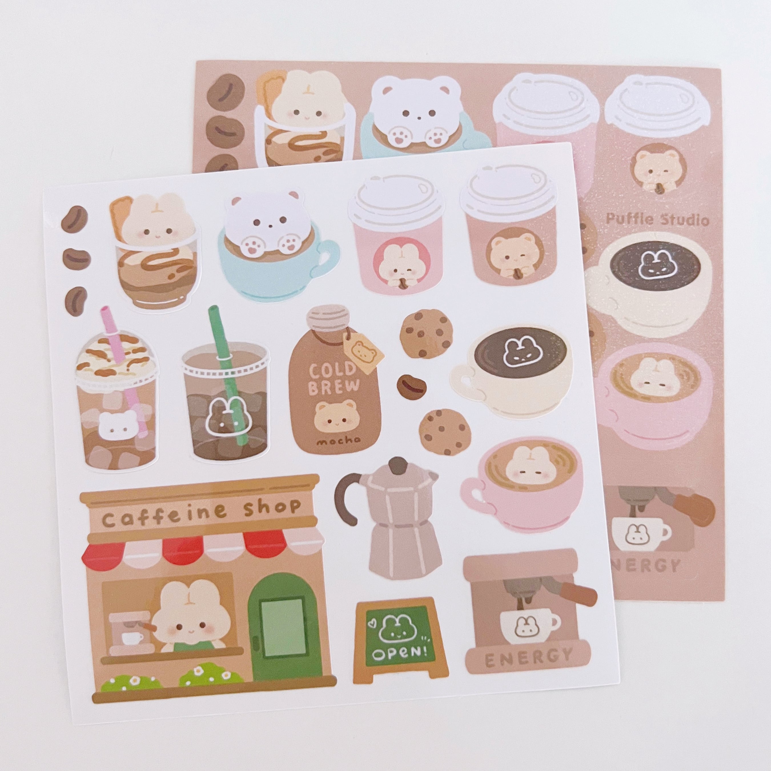 Puffie's Coffee Shop Sticker Sheet