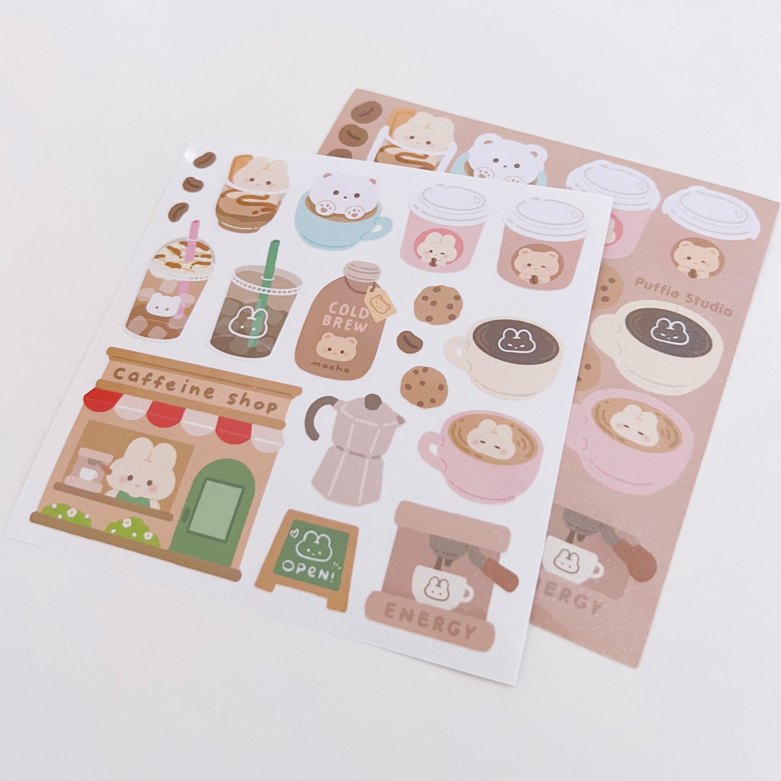 Puffie's Coffee Shop Sticker Sheet