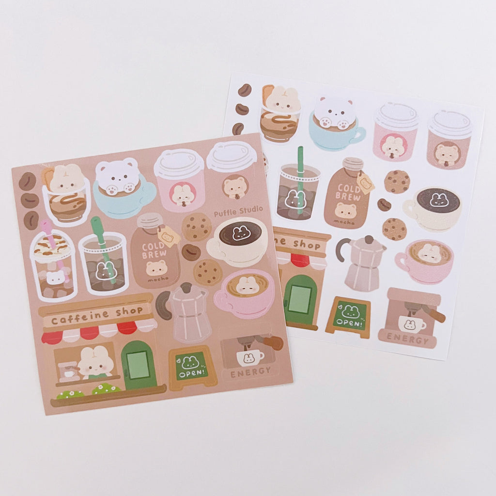 Puffie's Coffee Shop Sticker Sheet