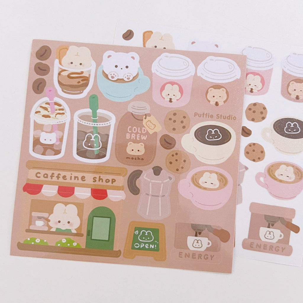 Puffie's Coffee Shop Sticker Sheet