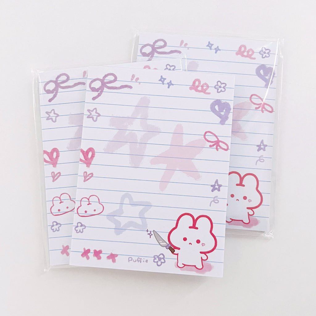 Knife Puffie Doodle Memo Pad
