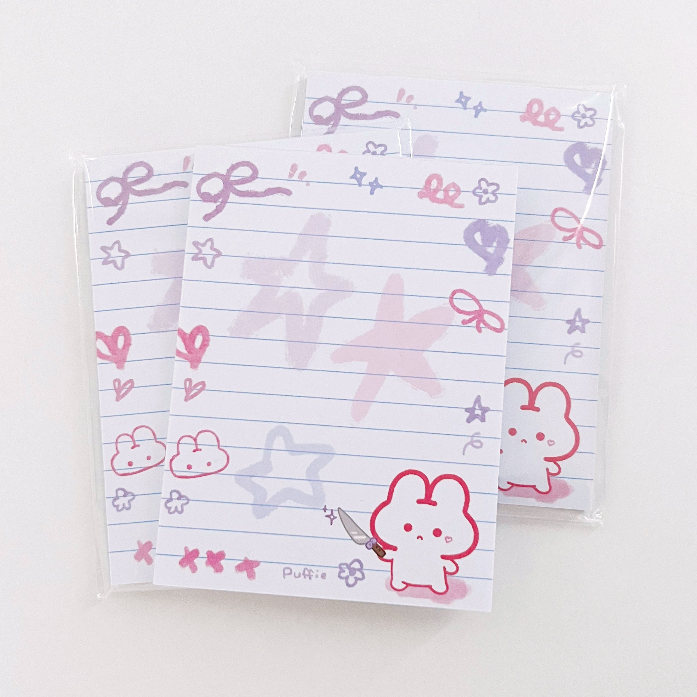 Knife Puffie Doodle Memo Pad