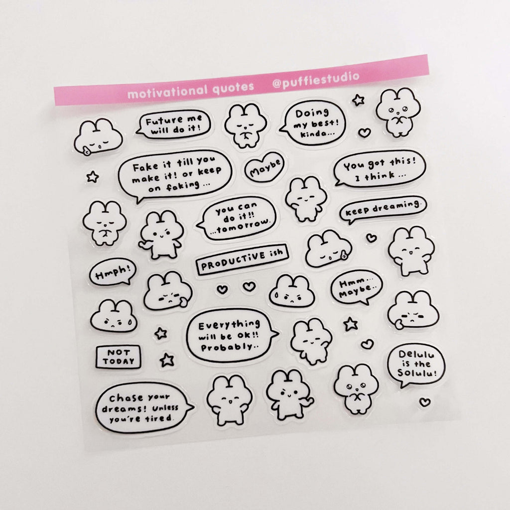 Motivational Quotes Clear Sticker Sheet