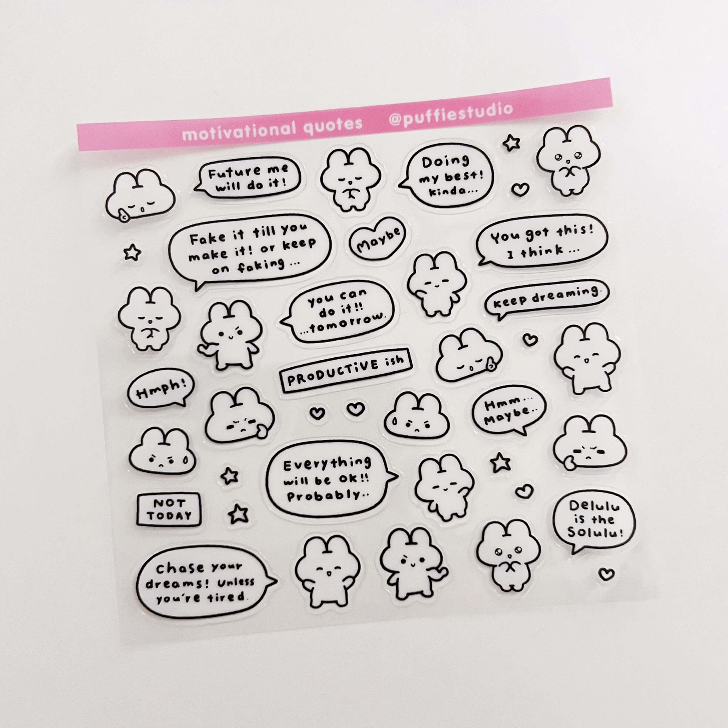 Motivational Quotes Clear Sticker Sheet