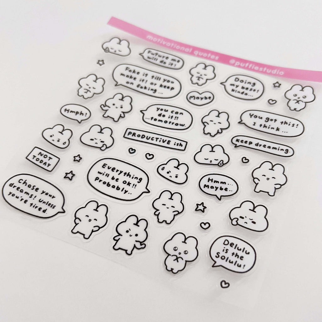 Motivational Quotes Clear Sticker Sheet