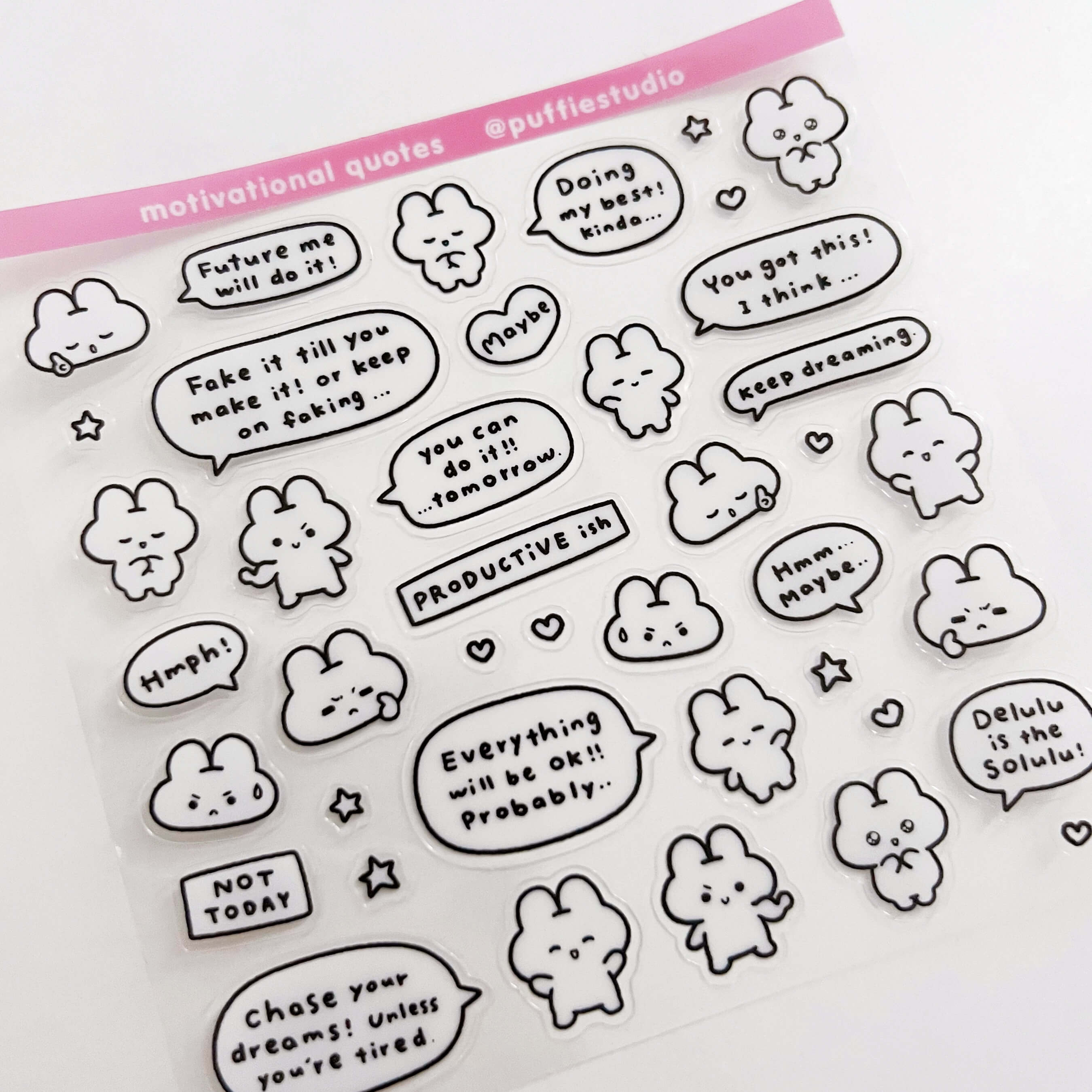 Motivational Quotes Clear Sticker Sheet