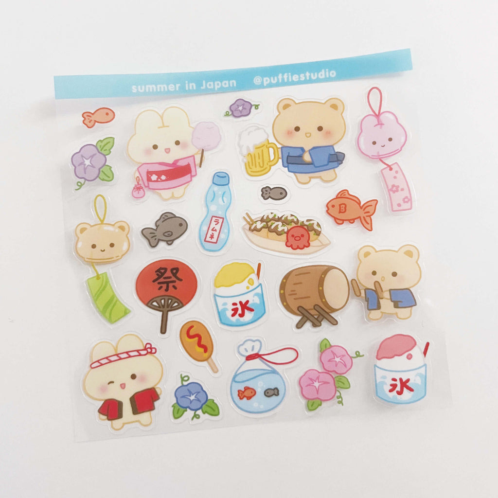 Summer in Japan Clear Sticker Sheet