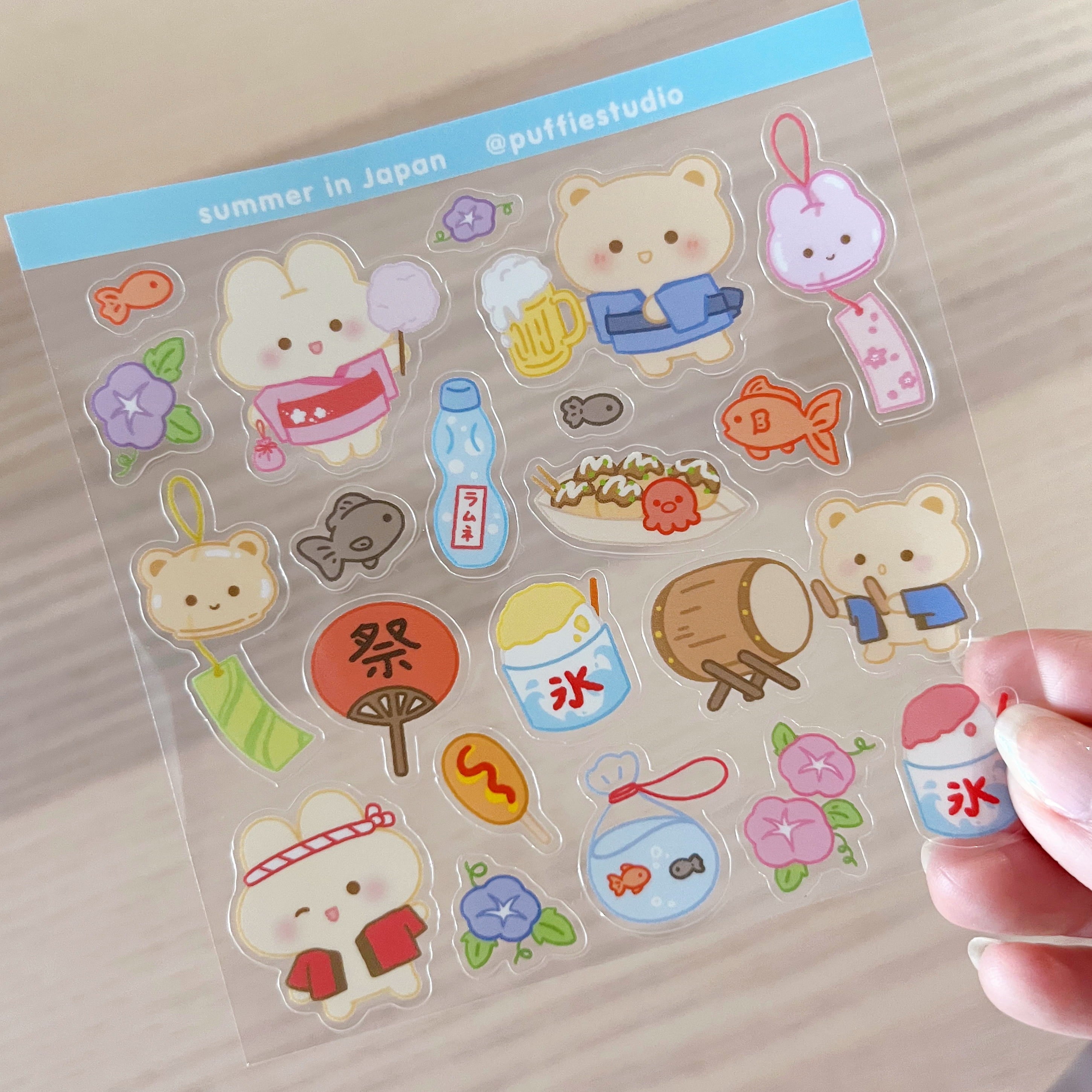 Summer in Japan Clear Sticker Sheet