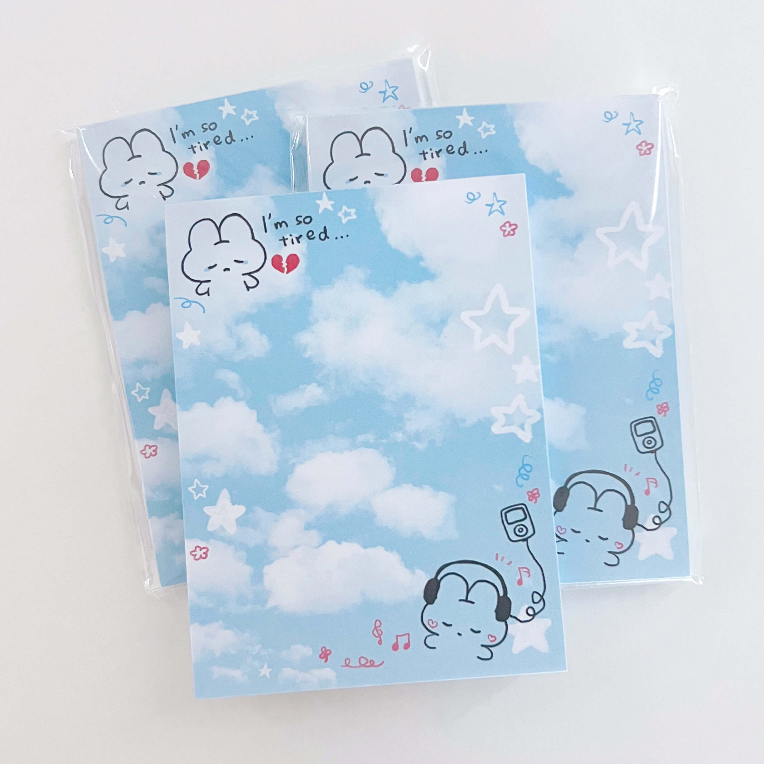 I'm so tired.. Sky Memo Pad