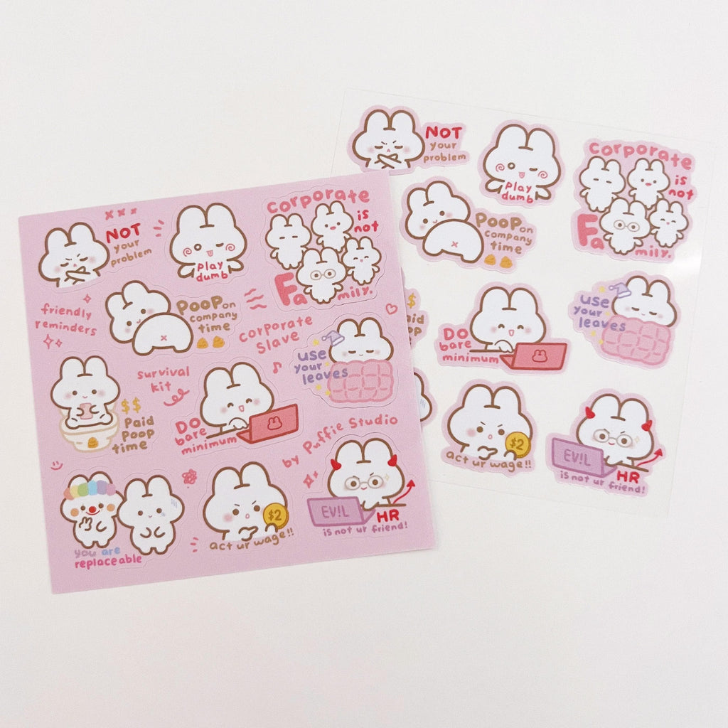 Corporate Slave [Friendly Reminders] Sticker Sheet