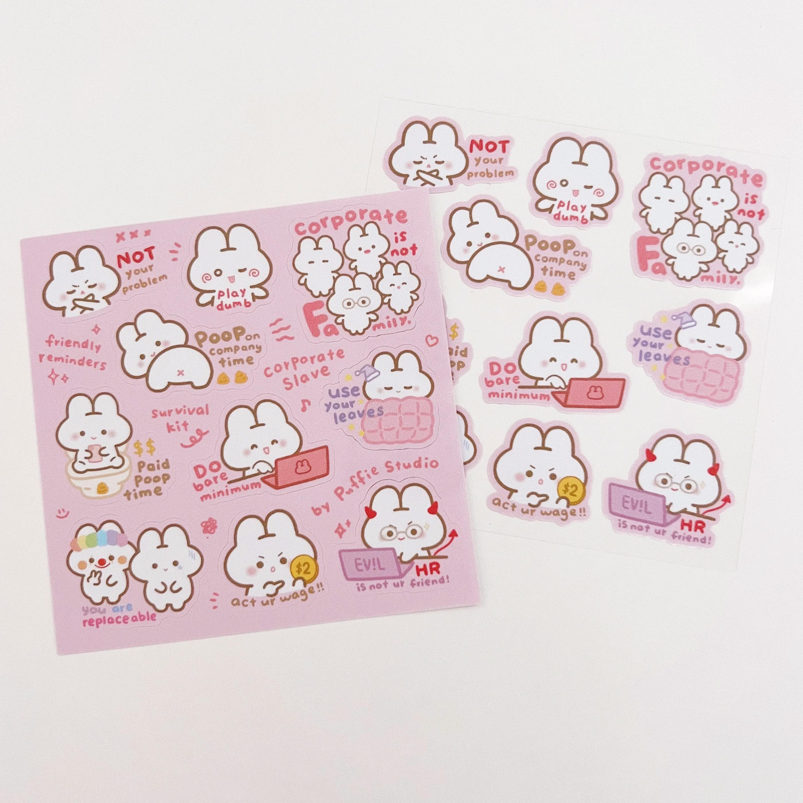 Corporate Slave [Friendly Reminders] Sticker Sheet