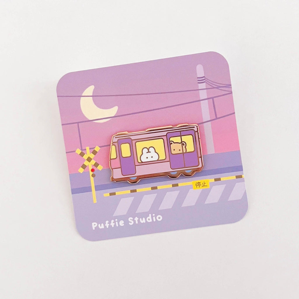 Late Night Train Ride Enamel Pin