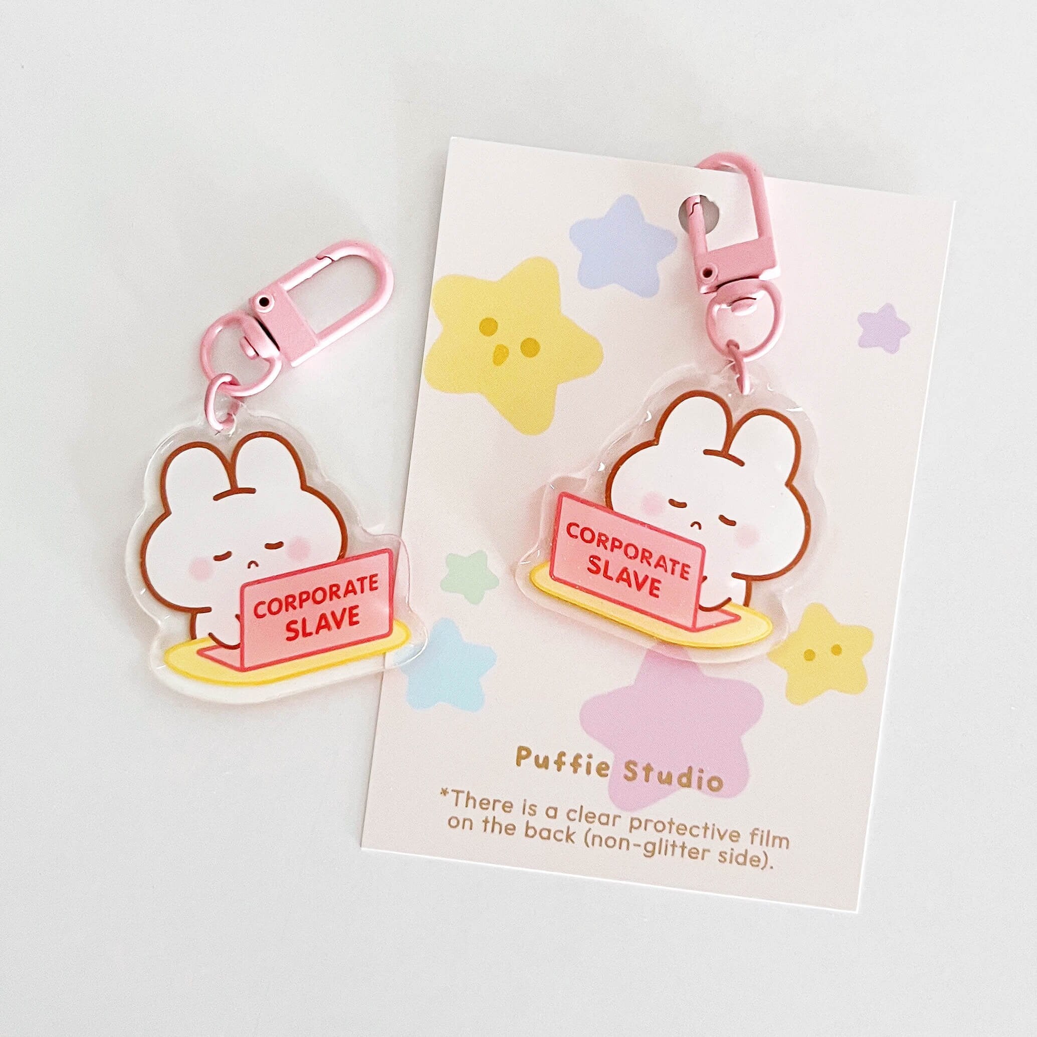 Corporate Slave Glitter  Keychain