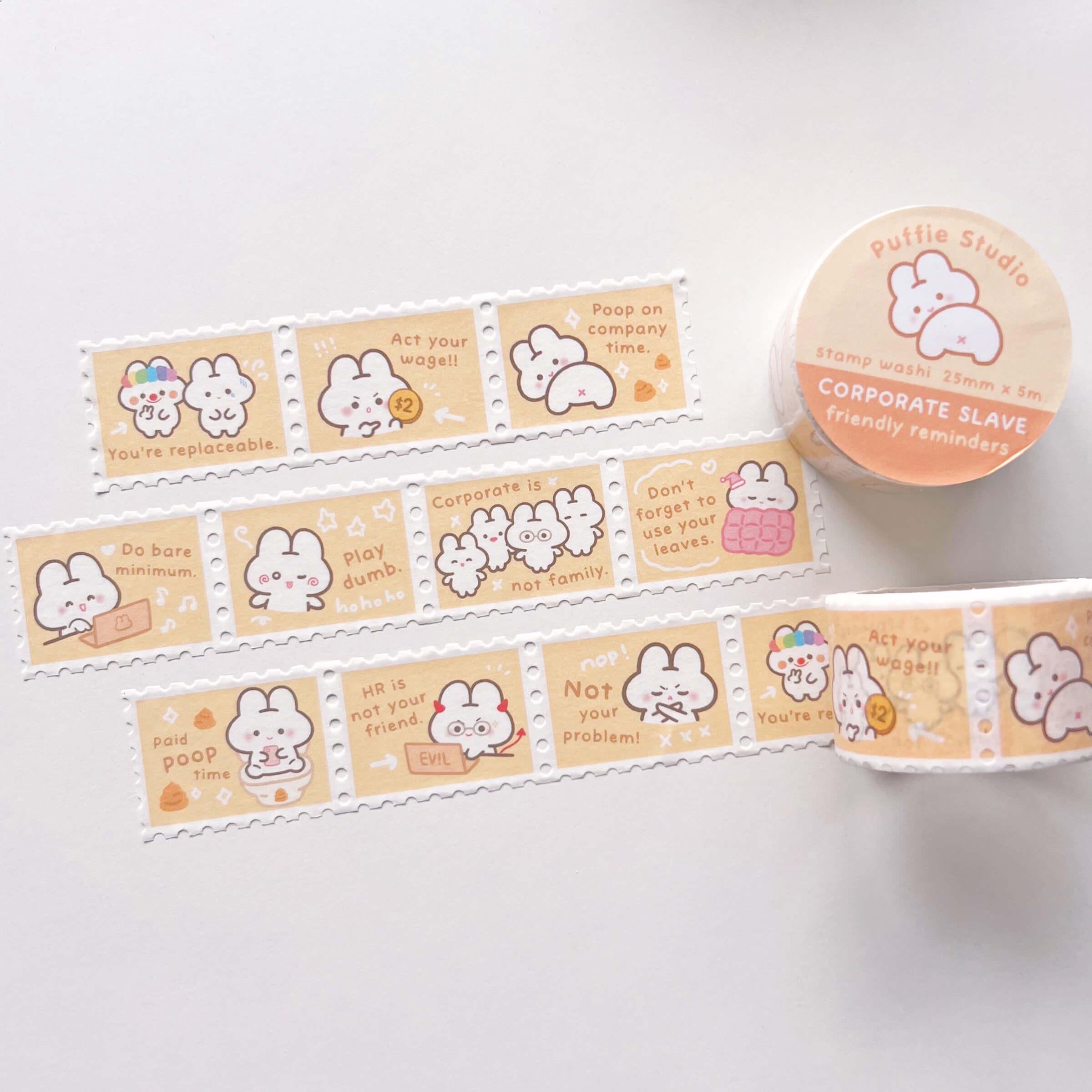Corporate Slave [Friendly Reminders] Stamp Washi Tape
