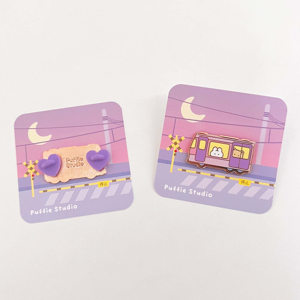 Late Night Train Ride Enamel Pin