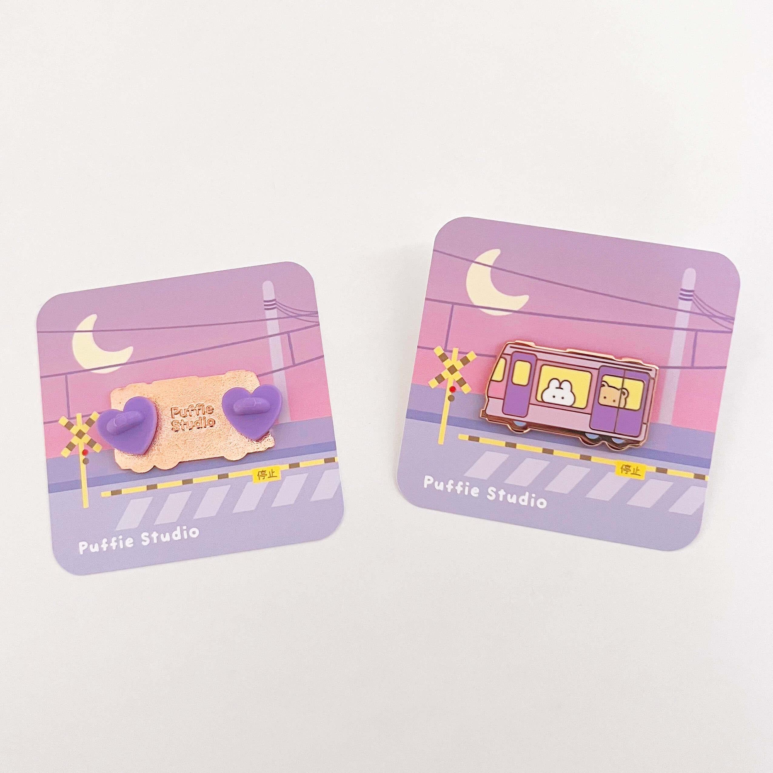 Late Night Train Ride Enamel Pin